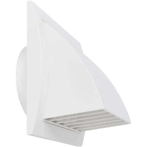 Repa Market Weiß 100mm Kunststoff Ablufthaube mit Regenschutz/Lüftungsgitter für Innen- und Außenbereich