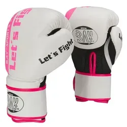 BAY-Sports Boxhandschuhe Lets Fight Box-Handschuhe pink Mesh Boxen Kickboxe 10 Unzen