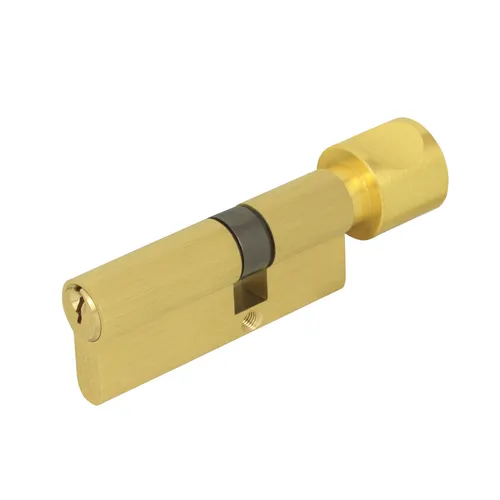 DOMINO SCHLIEßZYLINDER MIT KNOPF DMO 100 MM 45/55 KNAUFZYLINDER 3 SCHLOSS GOLD