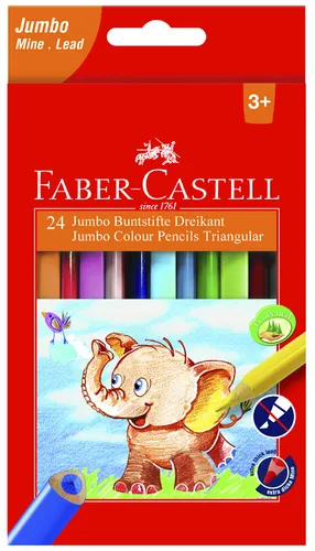 FABER-CASTELL Dreikant-Buntstifte Jumbo 24er Etui