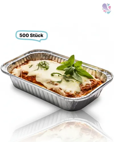 Alu-Schale 940ml - Rechteckige Menüschale für den Außer-Hausverkauf - Einwegschalen für Gastronomie und Events, ideal für hygienischen Transport und einfache Portionierung von Speisen. Stabil und praktisch in der Handhabung.