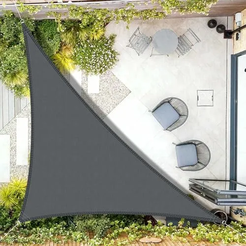 AXT SHADE Sonnensegel Wasserdicht Dreieck Rechtwinklig 3x3x4,25m Wetterschutz Sonnenschutz PES Polyester mit UV Schutz für Terrasse Balkon Garten-Grau Anthrazit(Wir Machen Sondergrößen)
