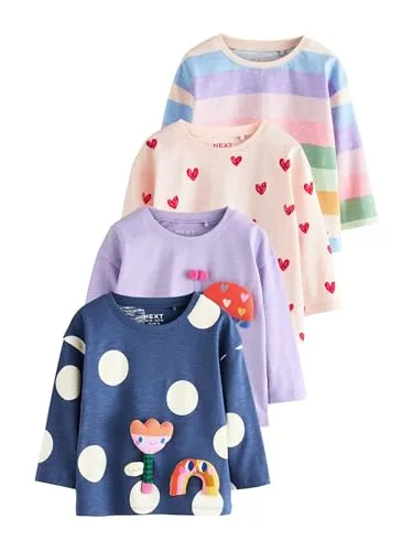 Next Langarmshirt 4er-Pack für Babys in Rosa (74/9M) - Bequeme und stylische langärmelige Oberteile im praktischen 4er-Pack. Aus 100 % Baumwolle gefertigt, ideal für die zarte Babyhaut und perfekt für den Alltag.