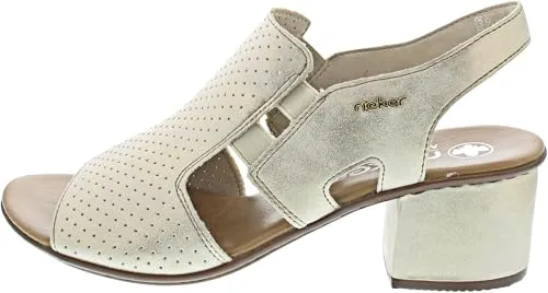 Rieker Sandale Beige - Wanderschuhe mit gepolsterter Decksohle und rutschhemmender Laufsohle für hohen Tragekomfort und einfaches An- und Ausziehen dank dezent integriertem Gummizug.
