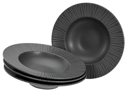 CreaTable Serie Vesuvio black, 4-teiliges Geschirrset in schwarz von CreaTable