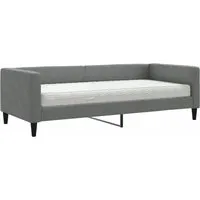 vidaXL Tagesbett mit Matratze Dunkelgrau 90x200 cm - Vielseitiges Tagesbett für Wohn- oder Schlafzimmer, das tagsüber als Sofa und nachts als Bett dient. Inklusive komfortabler Schaumstoffmatratze für besten Schlafkomfort.