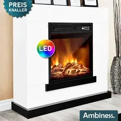 Ambiness Elektrokamin Flair - Dekokamin mit modernem LED-Flammeneffekt, bringt echtes Kamin-Feeling ohne Rauch und Ruß. Ideal für gemütliche Abende mit flexibler Heizfunktion und komfortabler Fernbedienung.