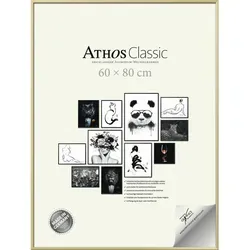 Bilderrahmen Athos Classic+, 60x80 cm, glänzendes Silber - Klassischer Bilderrahmen für Formate bis 60 x 80 cm, aus hochwertigem, eloxiertem Aluminium. Ideal für Portraits und Kunstwerke, schützt vor Staub und fügt sich harmonisch in jede Einrichtung ein.