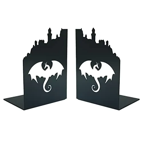 Schwarze Buchstützen aus schwerem Metall in schwarz von Yeaco