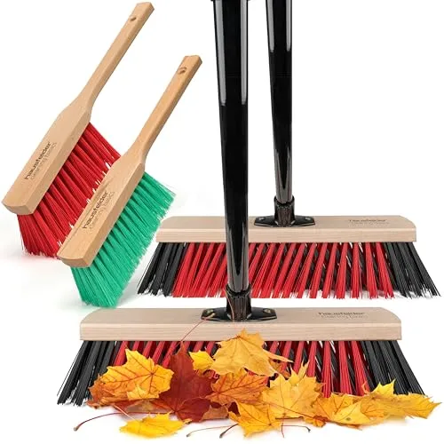 Hausfelder Straßenbesen Set 40 cm mit Handfeger in rot von HAUSFELDER