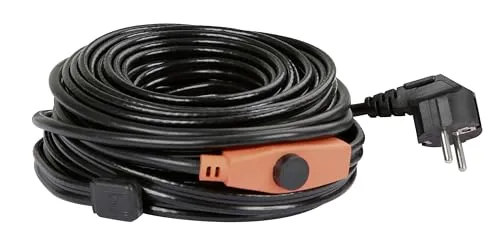 Kerbl Frostschutz-Heizleitung 18 m mit Thermostat - Fütterungs- & Aufzuchttechnik, zuverlässiger Frostschutz für Wasserleitungen, ideal für die Tierhaltung im Winter