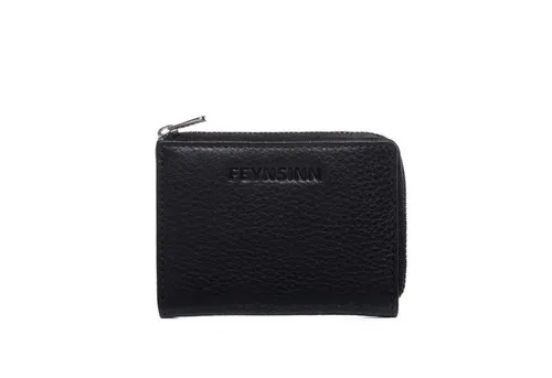 FEYNSINN Umhängetasche echt Leder Geldbeutel handgefertigt Portemonnaie NEA, Add-On Geldbörse echt Leder Damen, Portemonnaie, Geldbeutel schwarz