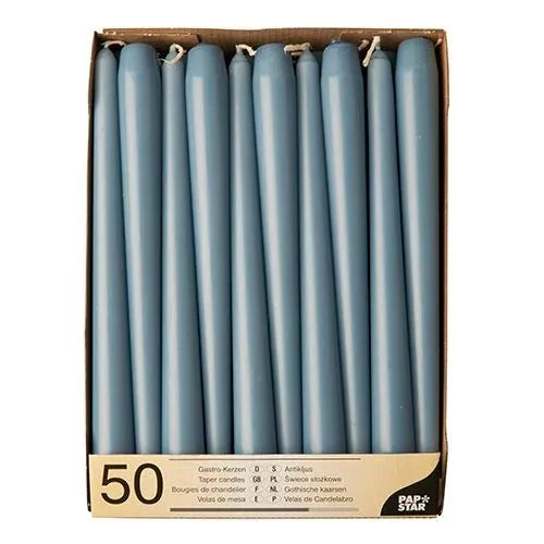 PAPSTAR Leuchterkerzen Ø 2,2 cm · 25 cm arktikblau in blau von PAPSTAR