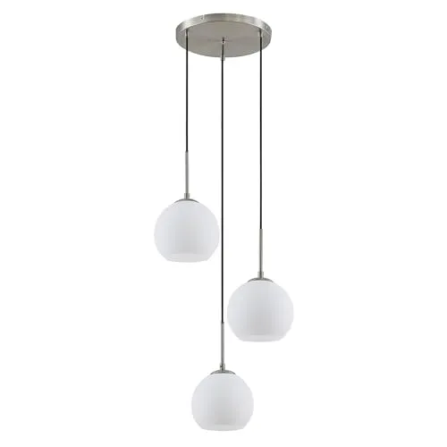 Lindby Hängeleuchte Jurian - Dimmbare 3-flammige Deckenlampe - Moderne Pendelleuchte aus Stahl und opalem Glas, ideal für Schlafzimmer und Wohnzimmer. Flexibel dimmbar für die perfekte Lichtatmosphäre.