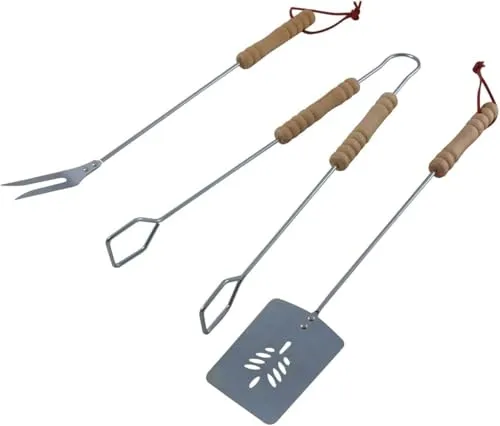 Best Sporting Grillbesteck Set 3-teilig I Grill Besteck aus Grillgabel, Grillwender und Grillzange EdelstahI I BBQ Grillzubehör I Grillset für Männer Geschenk