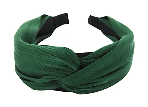 axy Haarreif mit raffinierten Knoten und leichtem Glanz - Wunderschön Stirnband Haarschmuck Haarreifen HRD2 (Grün)