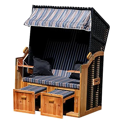 Cepewa Strandkorb XXL Set | Deluxe Vollieger für 2 Personen von CEPEWA