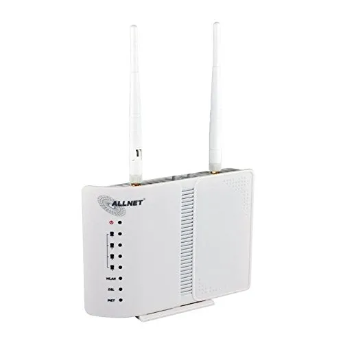 ALLNET ALL-WR02400N - Hochgeschwindigkeits Wireless Router mit DSL-Modem - Router mit integriertem ADSL2+-Modem für ultraschnelles Internet bis zu 24 Mbit/s. Perfekt für Gaming und Streaming dank WLAN N-Technologie mit bis zu 300 Mbit/s.