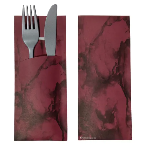 Bestecktaschen mit Servietten in vielen Farben und Dekoren - Moderne Bestecktaschen aus Papier, ideal für Restaurants und Feiern, in ansprechenden Designs für jeden Anlass.