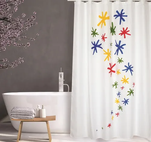 MSV Duschvorhang 180x200cm Anti Schimmel Textil Badewannenvorhang Wannenvorhang