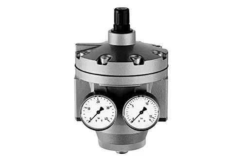 Riegler Hochleistungsdruckregler mit 2 Manometern, G 2, 0,5 - 16 bar - Druckregler für große Durchflussmengen, mit 2 Manometern zur genauen Druckanzeige und einfacher Handhabung. Ideal für industrielle Anwendungen.