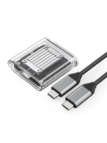 Orico TC20-M2-10G M.2 NVME USB-C 3.2 Festplattenlaufwerk - Transparent - Festplattengehäuse mit blitzschneller Datenübertragung von bis zu 10 Gbit/s, ideal für große Multimediadateien und unterwegs. Unterstützt M.2 NVMe SSDs bis 2TB.