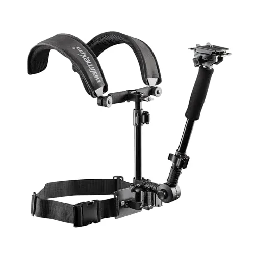 Walimex Pro Video Schulterstativ für Kamera & Camcorder - Schulterstützen für Camcorder, ergonomisches Design für maximalen Tragekomfort bei langen Shootings und inklusive Schnellwechselplatte für effizientes Arbeiten.