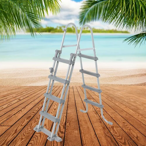 Bestway Sicherheitsleiter 122cm für Pools - Leiter für Quick-Up- und Frame-Pools, maximale Tragfähigkeit von 150 kg, einfache Montage und sichere Nutzung für den Pool-Einstieg.