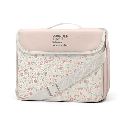 Suavinex, tragbarer Hochstuhl Babys +6 M, sitzerhöhung Essen, universeller Sitzerhöher, umwandelbar in eine Tasche, leicht zu reinigen, leicht, Gurt, Bequem, Weich, Rückenlehne, Boostersitze, Rosa