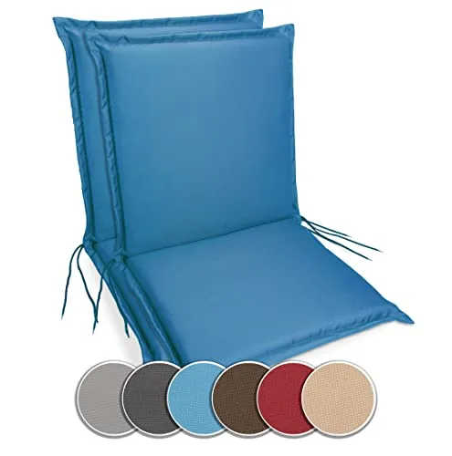 sunnypillow 2er Set Gartenstuhlauflagen – extra dick 9cm - Polster für Stühle & Sessel – Wasserfest und waschbar, ideal für Innen- und Außenbereich, bietet höchsten Sitzkomfort und modernes Design.