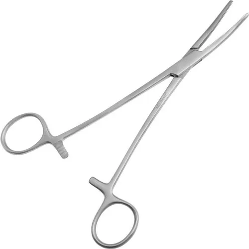 Klemme - gebogen - gerieft - 12,5 cm - rostfreier Edelstahl