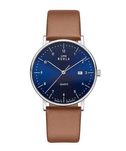 UMR RUHLA 30433 - Elegante Armbanduhr mit 705 Quarzwerk - Armbanduhren für Herren mit poliertem Edelstahlgehäuse und dunkelblauem Zifferblatt, präzises Schweizer Quarzwerk für Zuverlässigkeit und Langlebigkeit.