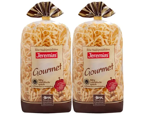 Jeremias Nudeln, Jeremias Schwäbische Spätzle g.g.A. Gourmet mit Frischei 500g 2er Pack
