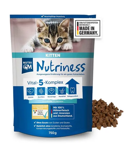 NutriQM Katzentrockenfutter Nutriness Kitten Huhn, Trockenfutter für: Katzen
