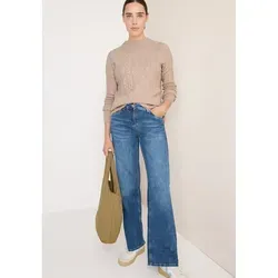 CECIL Pullover mit Zopfmuster Sandalwood beige Melange XL von CECIL