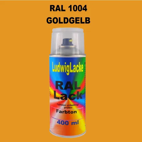 Goldgelb Seidenmatt Spraydose  400ml RAL 1004 für Metall Holz Glas