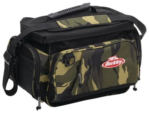 BERKLEY Camo Shoulder Bag - Angeltasche für mobile Angler, robust mit stabilen Reißverschlüssen, viele Verstaumöglichkeiten und bequem gepolstertem Schultergurt