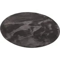 Luxus Super Soft Fellteppich Pearl Anthrazit - Rund in 3 Größen - Teppiche Gegend: 100% Polyester, gewebt, parkett- und laminatschonend, geeignet für Fußbodenheizung, schadstoffgeprüft nach Öko-Tex Standard 100.