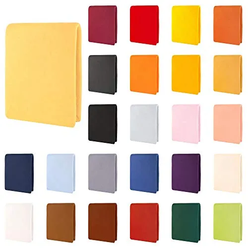 CelinaTex Aqua Wasserbett Boxspringbett Spannbettlaken Set 90x200-100x220 cm Creme gelb Baumwolle Bettlaken Elastan