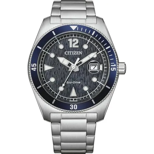 Citizen Eco-Drive Marine Sports Solar Herrenuhr - Hochwertige Herrenuhr mit Edelstahl-Gehäuse und blauem Zifferblatt. Solarbetrieb, Kalenderfunktion und robustes Mineralglas für zuverlässigen Alltagseinsatz.