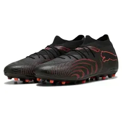Puma Future 9 Match MG Fußballschuhe - schwarz-rot-grau - Die Puma Future 9 Match MG Fußballschuhe bieten optimale Ballkontrolle und Komfort. Mit einem leichten Obermaterial aus recycelten Materialien und stabilisierendem Support-Tape, ideal für Kunstrasen und harte Böden.
