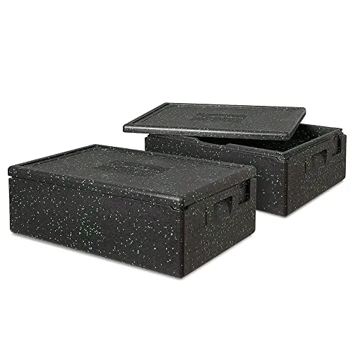 BRB 2x Thermobox Gr.1 mit Deckel - 42 Liter - Transportboxen aus expandierbarem Polypropylen (EPP), temperaturbeständig von -40° bis +120°C, ideal für den sicheren Transport von Lebensmitteln.