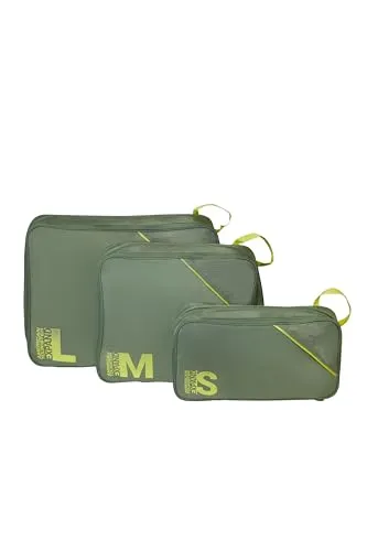 American Tourister Packwürfel Set 3 Stück – Ordnung für Koffer und Rucksack, Oliv/Limette - 3-teiliges Packwürfel-Set für optimale Organisation im Gepäck. Ideal für Reisen – alles bleibt übersichtlich und leicht zugänglich. Platzsparend und erweiterbar, perfekt für Kleidung und Accessoires!