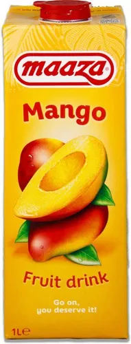 Maaza Mango Fruchtsaftgetränk 1 Liter - Säfte: Erfrischendes Mango Fruchtsaftgetränk, glutenfrei und vegan, mit langem Haltbarkeitsdatum bis 26.09.2025.