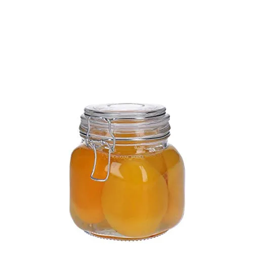 Vorratsdosen aus Glas mit Bügelverschluss, Vorratsgläser, Glasbehälter | eckige Form | 500 ml - 3000 ml | luftdicht, auslaufsicher, pflegleicht (650 ml)