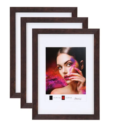 IDEAL TREND 3er Set Holz Bilderrahmen Nuss 50x70 cm von IDEAL TREND