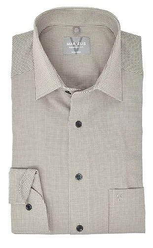 Marvelis Hemd Comfort Fit braun/Weiß kariert 7032.44.28, Größe 46 - Elegantes Hemd im Comfort Fit aus 100% Baumwolle, gefertigt aus schadstoffgeprüftem Popeline. Ideal für einen stilvollen Auftritt im Alltag.