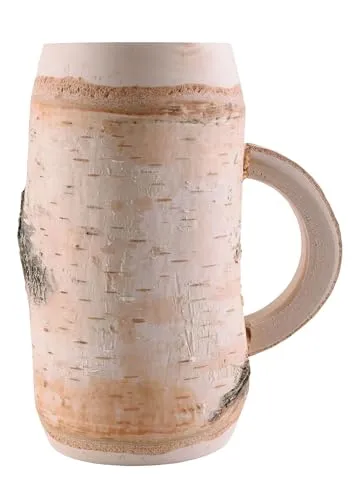 Battle-Merchant Krug mit Henkel aus Birkenholz 0,5 Liter - Rustikaler Bierkrug aus unbehandeltem Birkenholz, perfekt für LARP und historische Darstellungen. Jedes Stück ist ein Unikat mit authentischer Optik und natürlicher Maserung, ideal für Sammler und Reenactment-Enthusiasten.