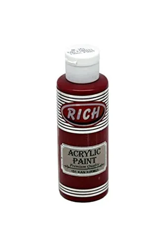 Rich Master Acrylfarbe 120 cc-Blutrot, Hochwertige Wasserbasierte Acrylfarbe, Hohe Deckkraft, Halbmatte Oberfläche, Ideal für Künstler, DIY-Projekte und Dekorationen, Für alle Oberflächen Geeignet