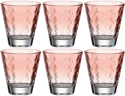 LEONARDO HOME Trinkglas OPTIC 6er-Set 215 ml orange - Wassergläser mit elegantem Farbverlauf, spülmaschinengeeignet und ideal für den täglichen Gebrauch – perfekt für Schorlen, Säfte und mehr.
